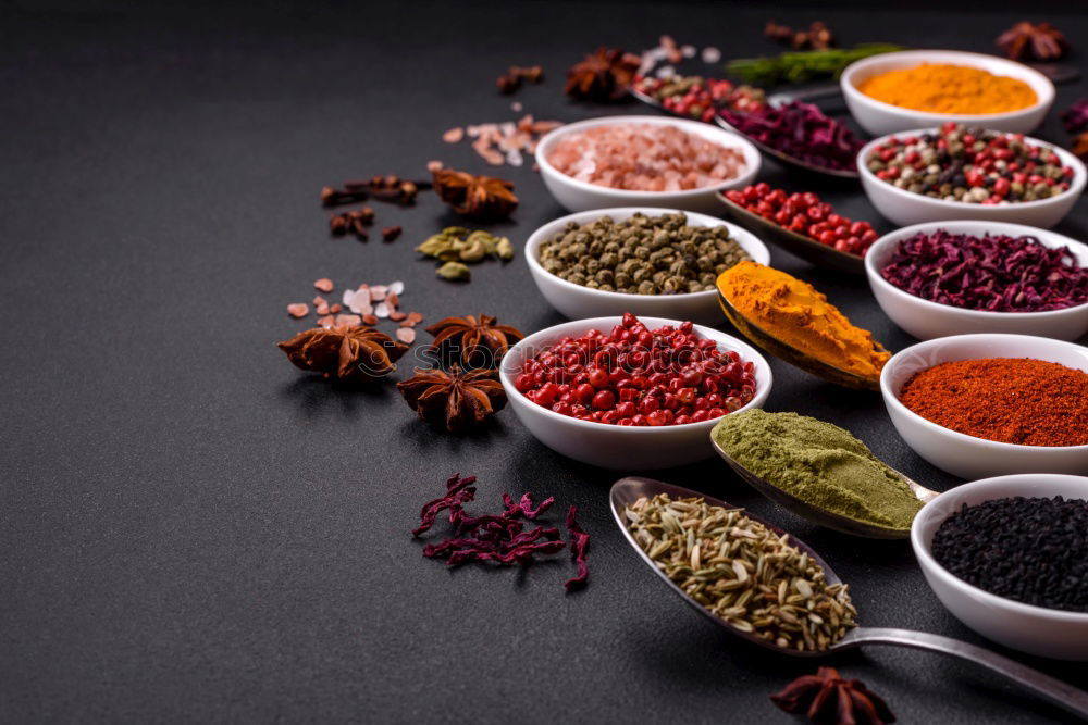 Similar – Set of various spices on table