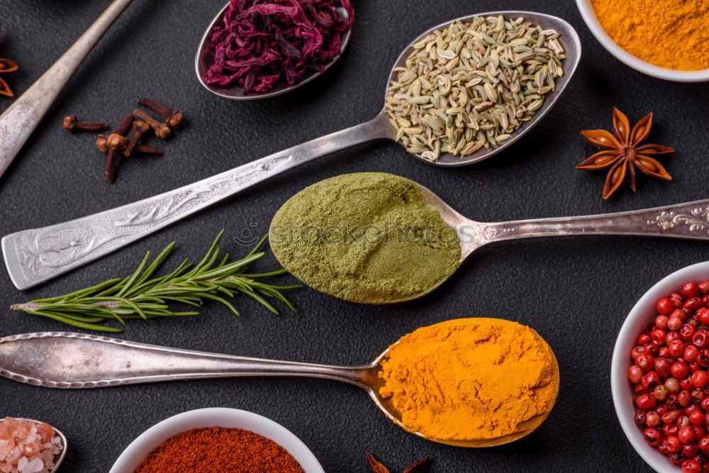 Similar – Image, Stock Photo Set of various spices on table