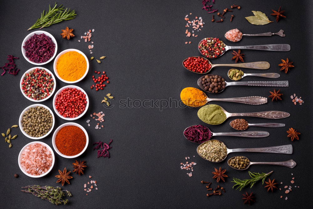 Similar – Image, Stock Photo Set of various spices on table