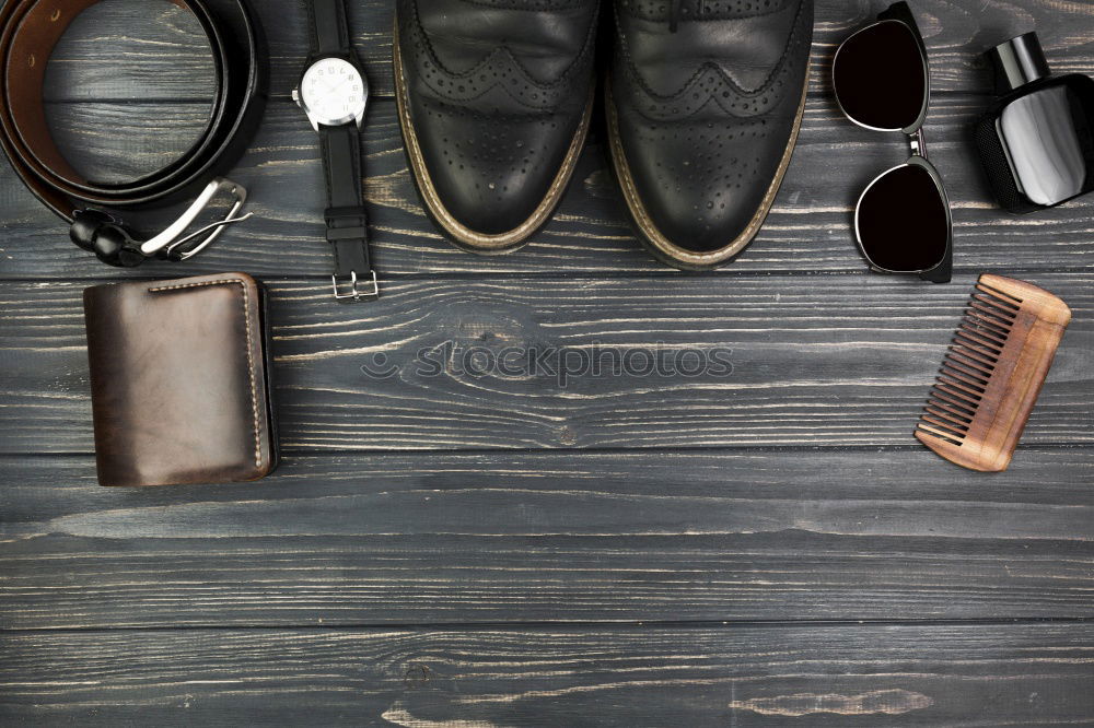 Similar – Image, Stock Photo Jeans, belt , shoes and wallet on wooden background