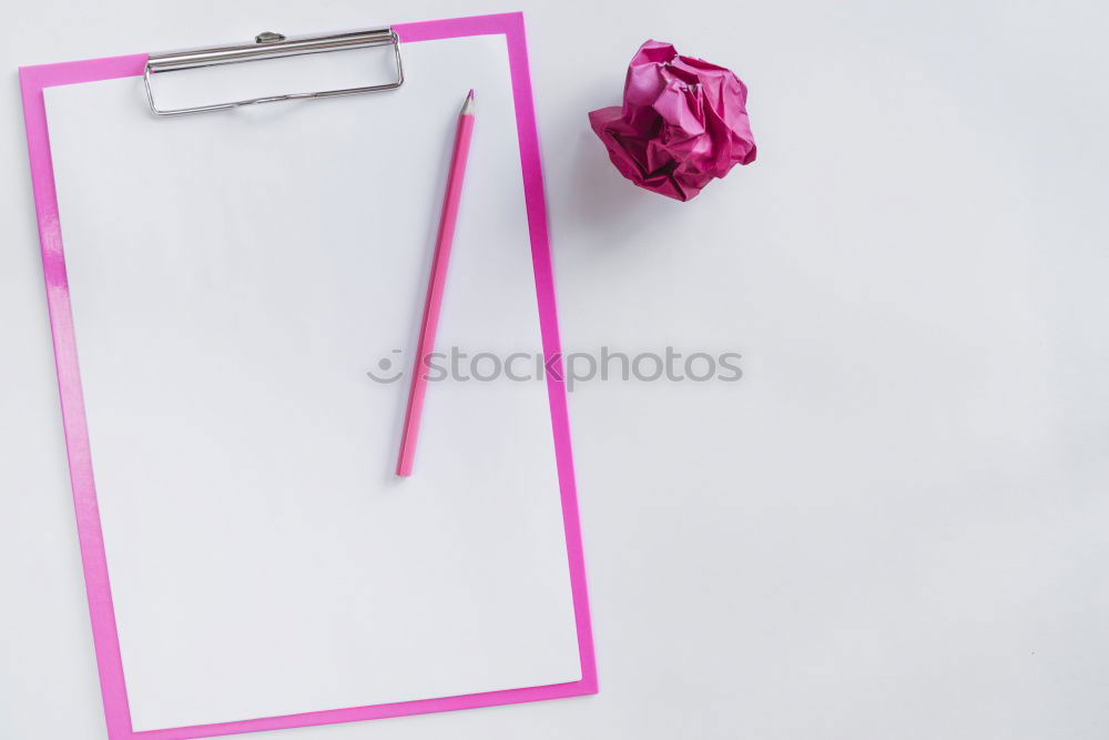 Image, Stock Photo Tablet with a handwritten “hello beautiful” on pink background