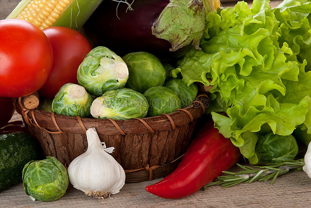 Similar – fresh broccoli in a wicker brown basket