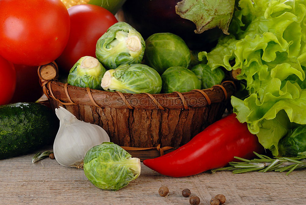 Similar – fresh broccoli in a wicker brown basket