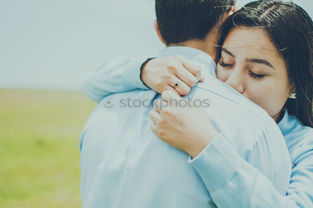 Similar – Image, Stock Photo Proud father hugs his daughter.