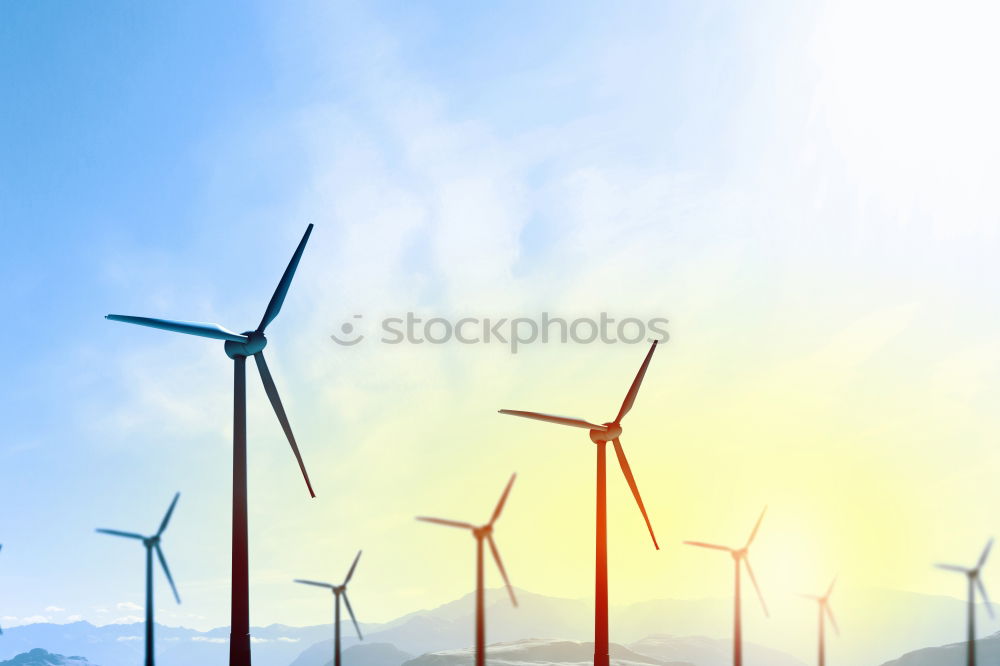 Similar – Image, Stock Photo Wind turbine in back light