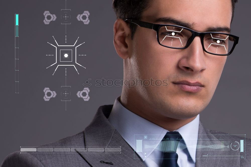 Similar – Image, Stock Photo Portrait of a stylish young handsome long-haired unshaven man