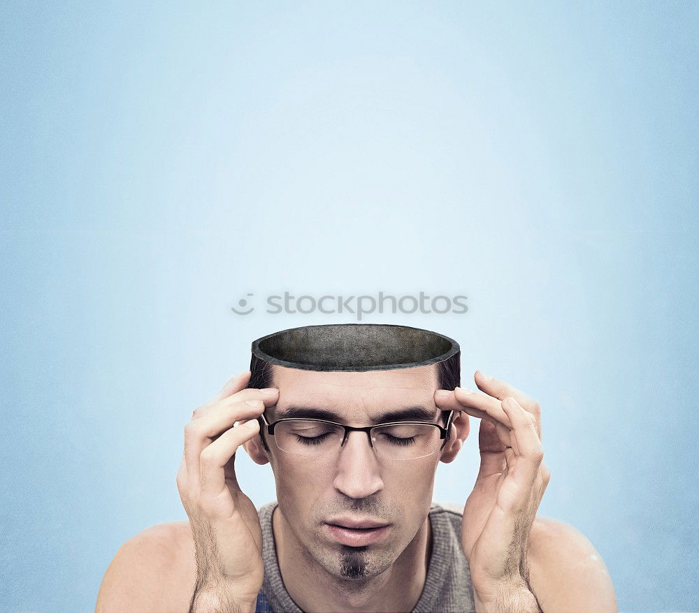 Similar – Image, Stock Photo Woman with clown nose and hair in front of her face