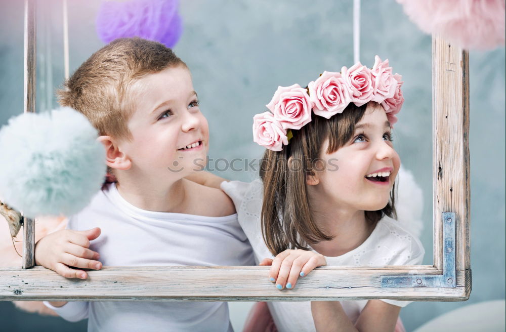 Similar – Image, Stock Photo 2 Girl Boy (child)