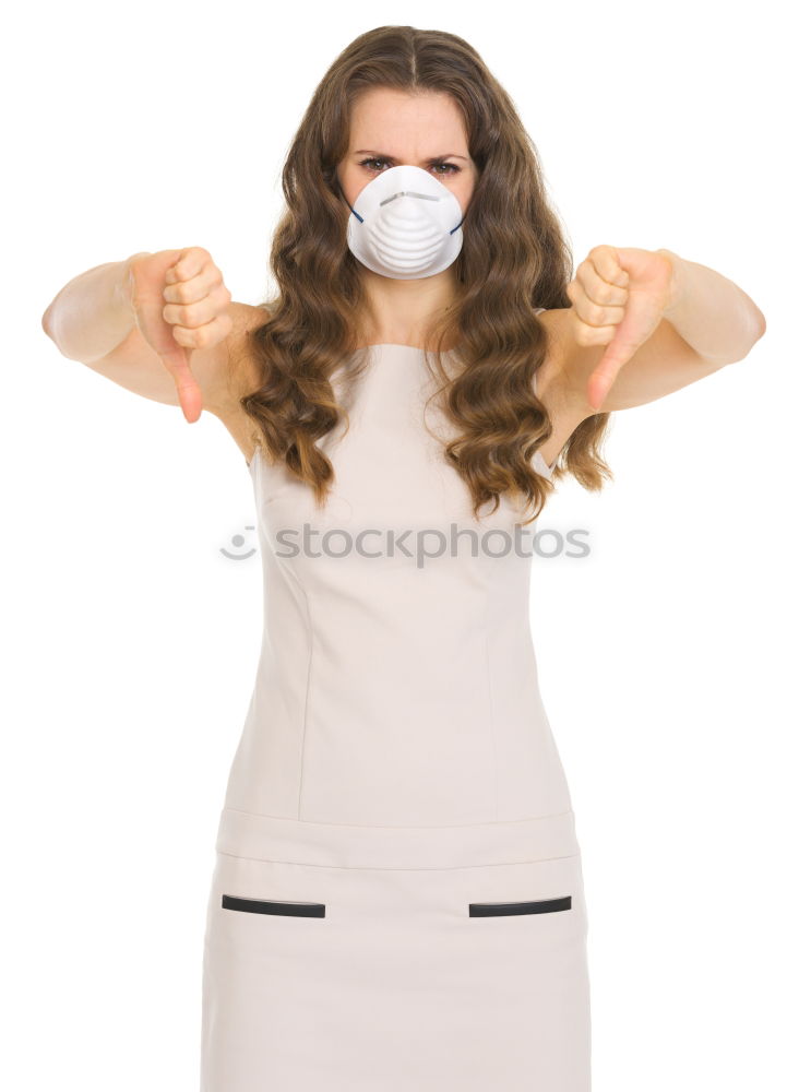 Similar – woman wearing an anti-virus protection mask to prevent flu infection, allergies, virus protection, COVID-19, and corona virus pandemic disease 2019