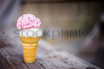 Image, Stock Photo Man covering face with ice-cream