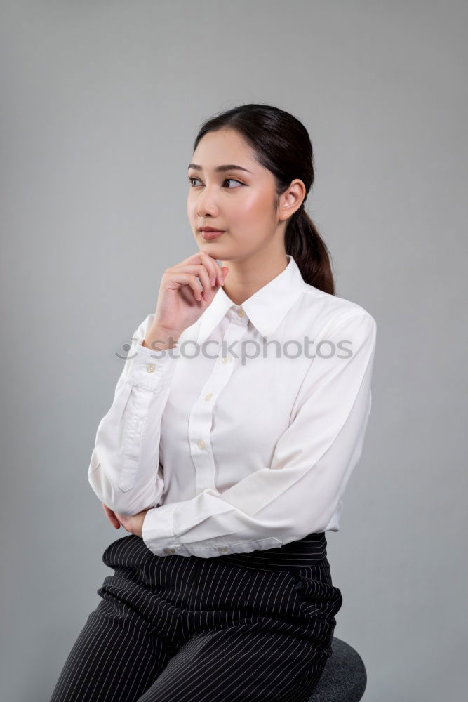 Similar – Image, Stock Photo Young businesswoman standing outside of office building