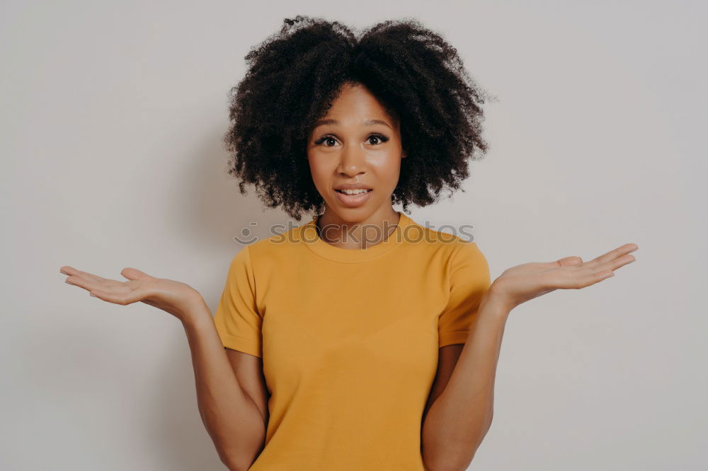 Similar – Ethnic woman making faces