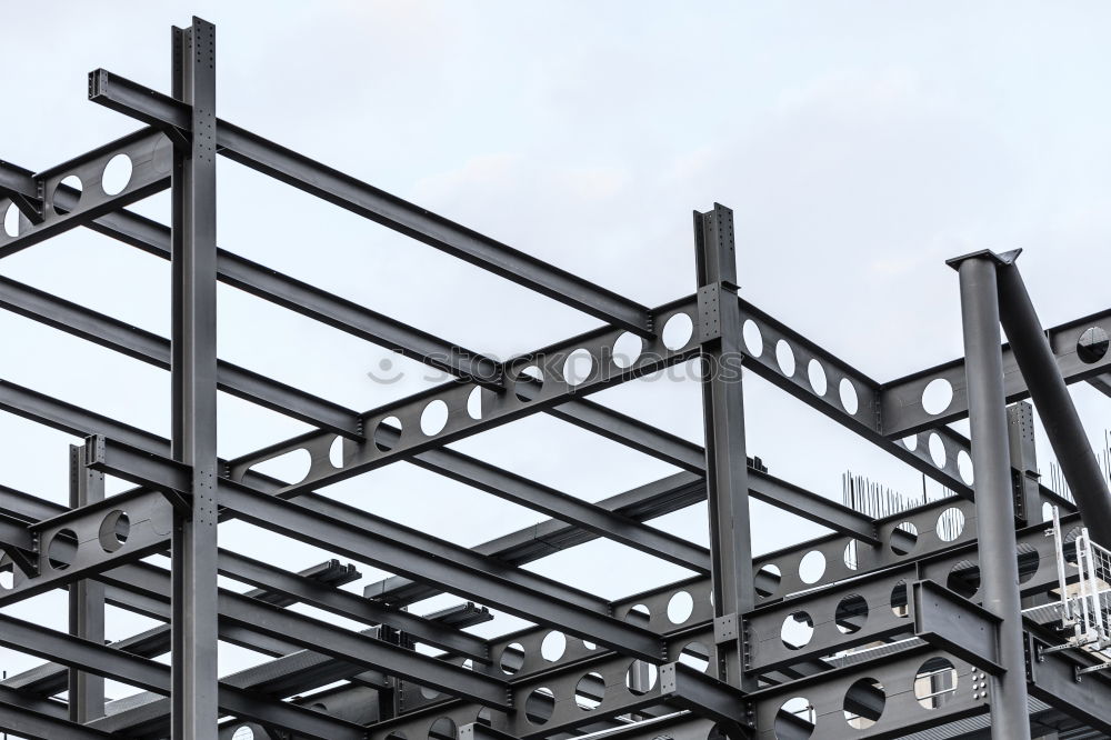 Similar – temporary wooden railing on carcass on construction site