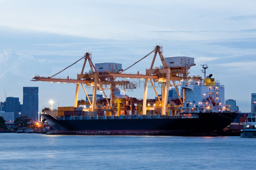 Similar – Container ship in Hamburg loading=