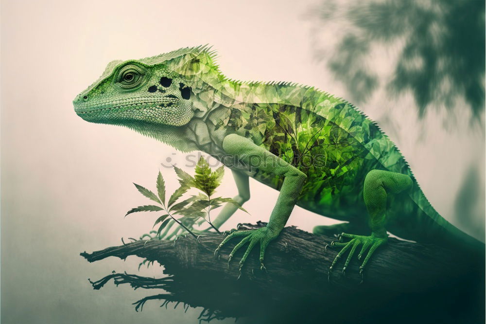 Image, Stock Photo chameleon Saurians