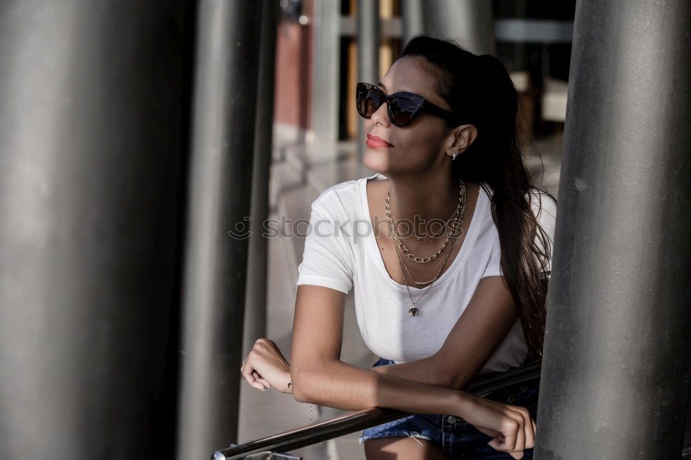 Similar – Image, Stock Photo Woman with purple hair on street