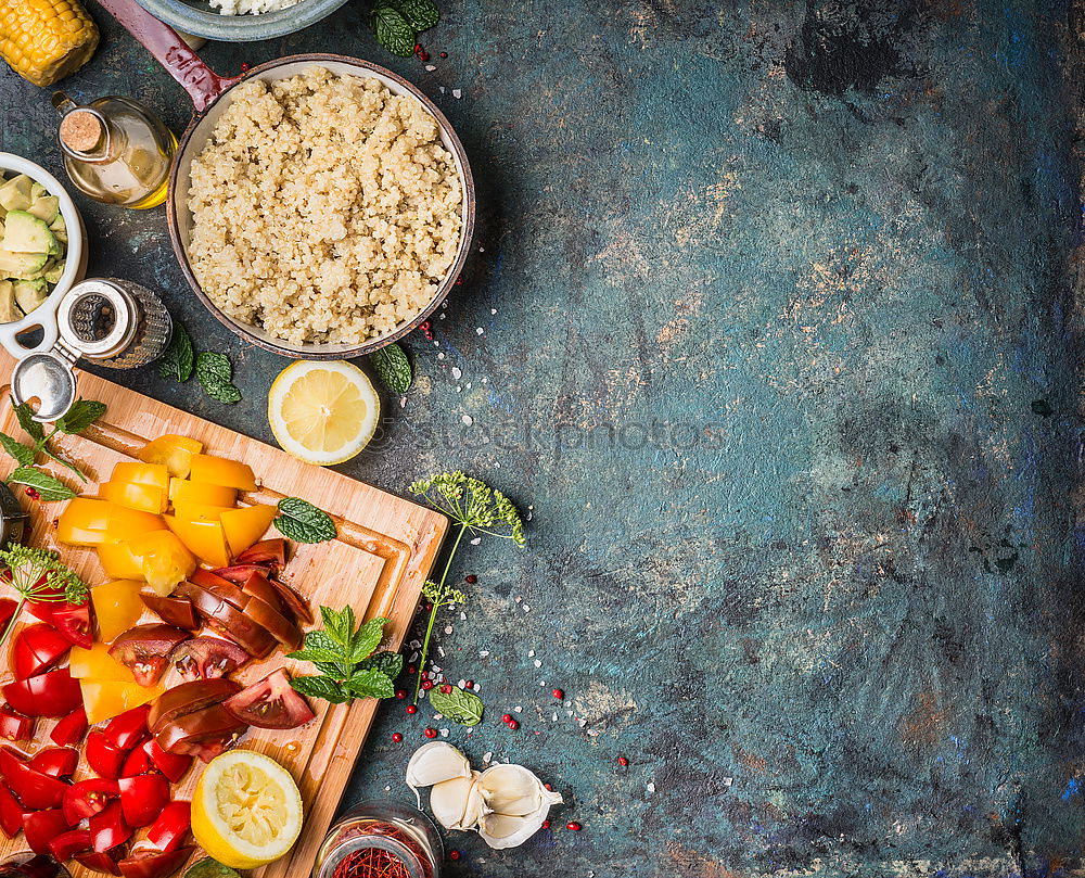 Similar – Image, Stock Photo Kitchen table with strawberries Tiramisu ingredients