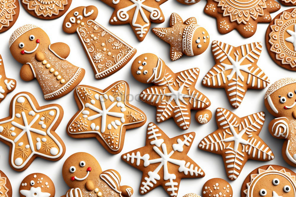 Similar – Cooking Christmas cookies with cookie cutters on a dark table