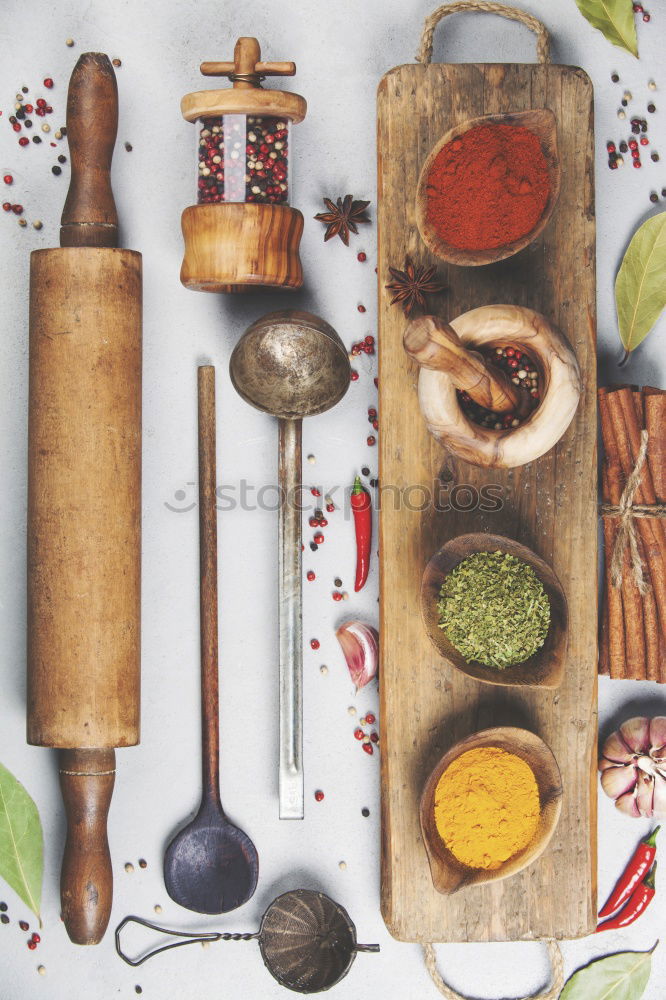 Similar – Image, Stock Photo Healthy ingredients of turmeric milk drink with fresh turmeric roots , spices and honey. Hot winter beverage. Immune boosting remedy , detox and dieting concept