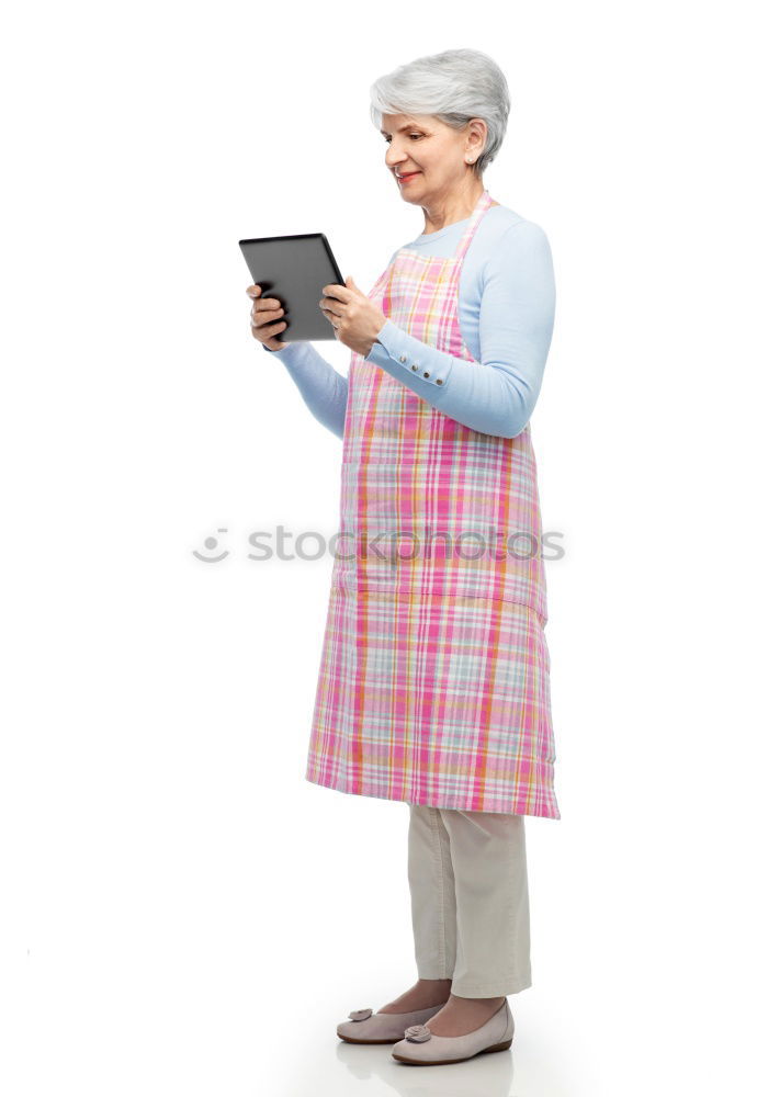 Similar – Image, Stock Photo Happy elderly woman on the mobile phone