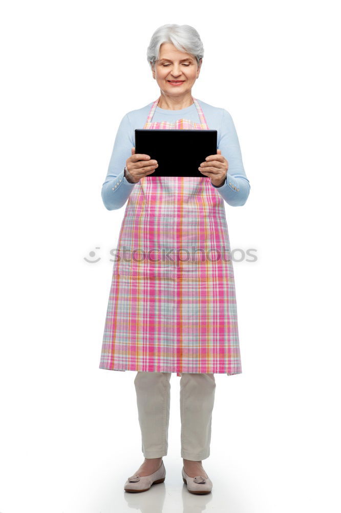 Similar – Image, Stock Photo Happy elderly woman on the mobile phone
