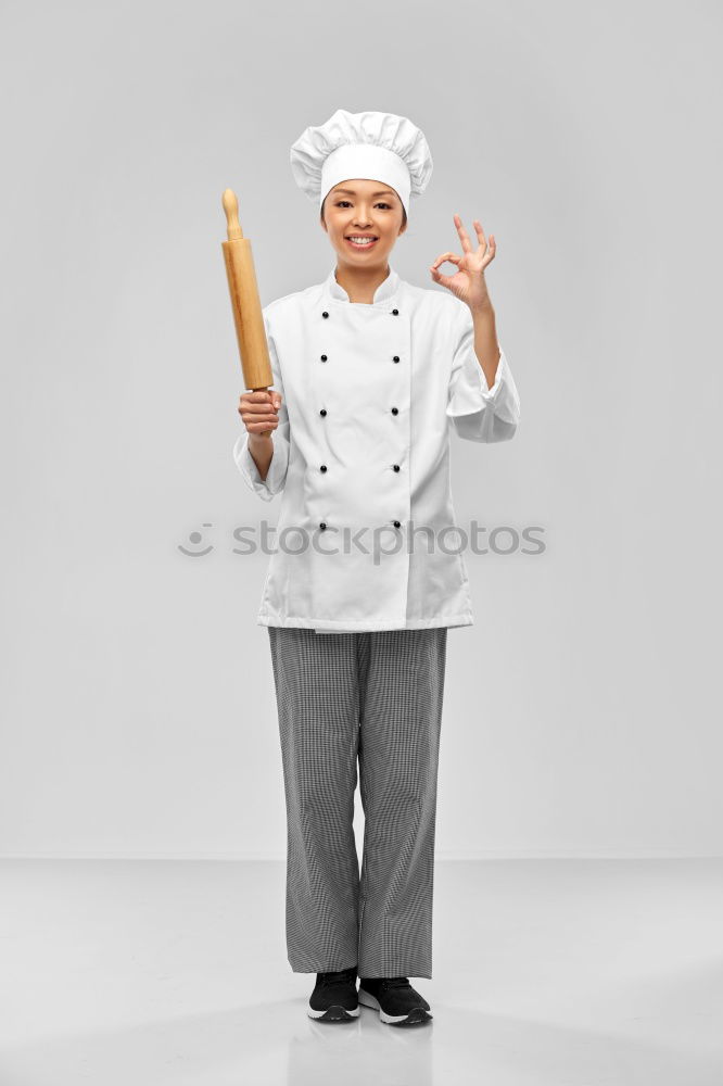 Similar – Grandfather With Grandson with cook hat and mustache on gray background