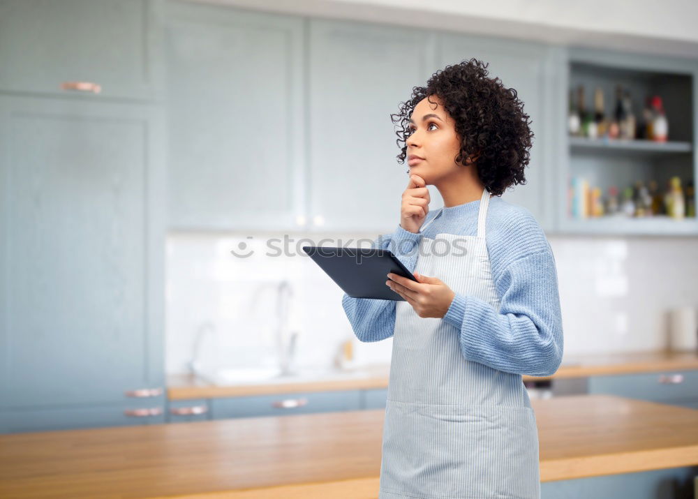 Image, Stock Photo Portrait of a young thoughtful mixed race man sitting in the sofa