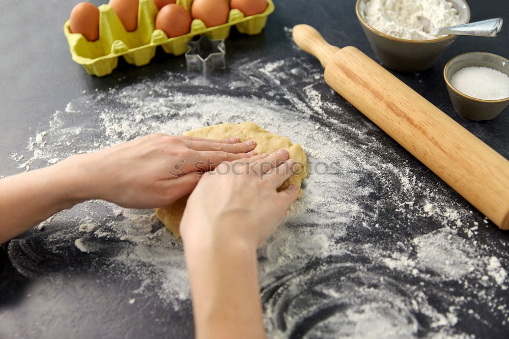 Similar – Image, Stock Photo Woman kneading bread dough