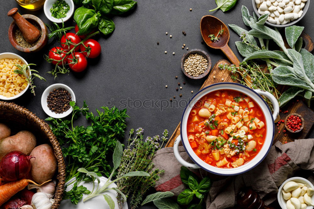 Similar – Image, Stock Photo Fresh ingredients for tomato soup