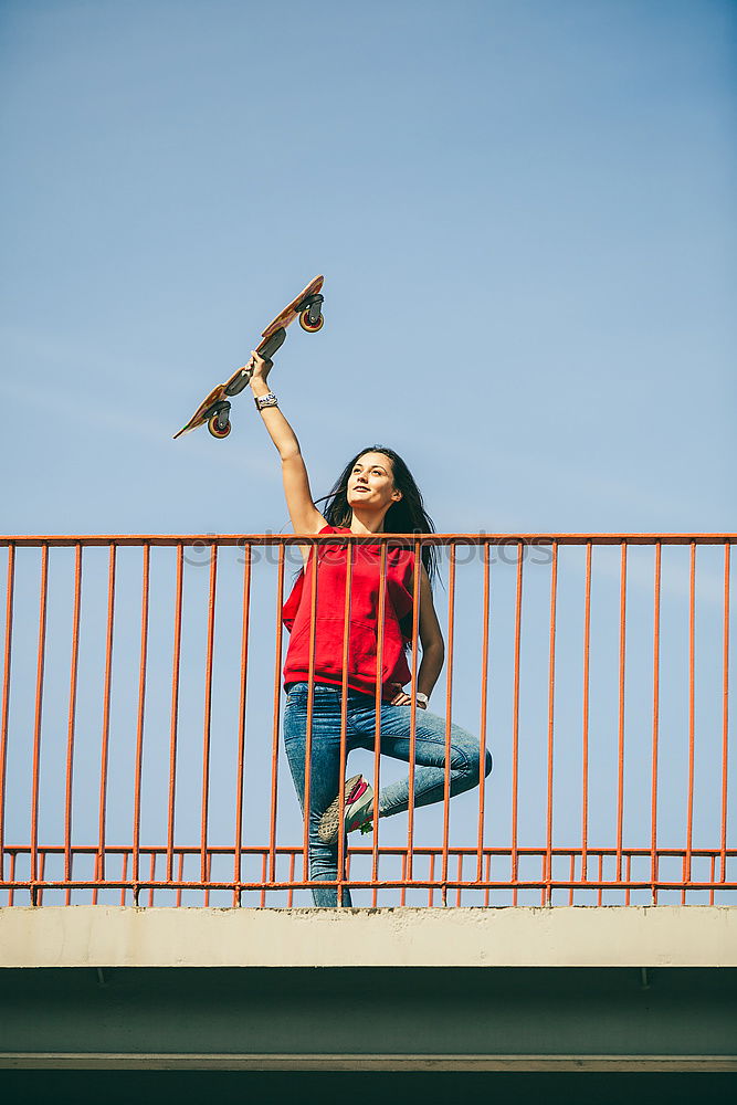 Similar – Image, Stock Photo Trendy male flipping and jumping on street