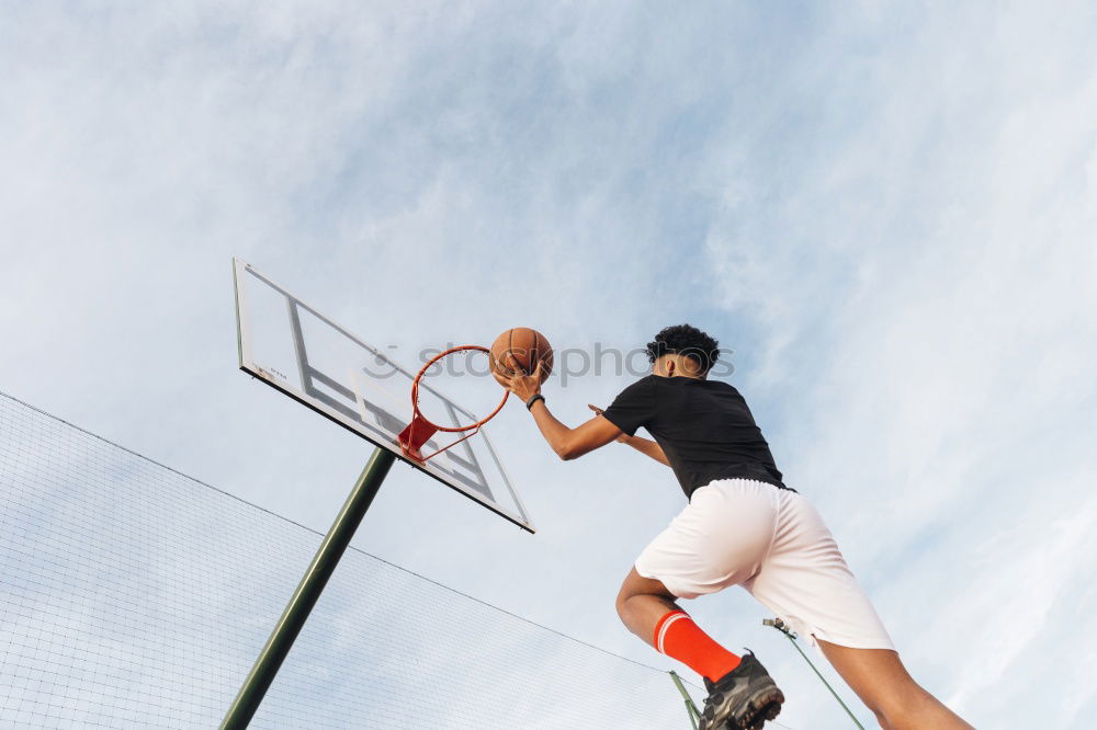Similar – Image, Stock Photo street basketball hoop and blue sky background
