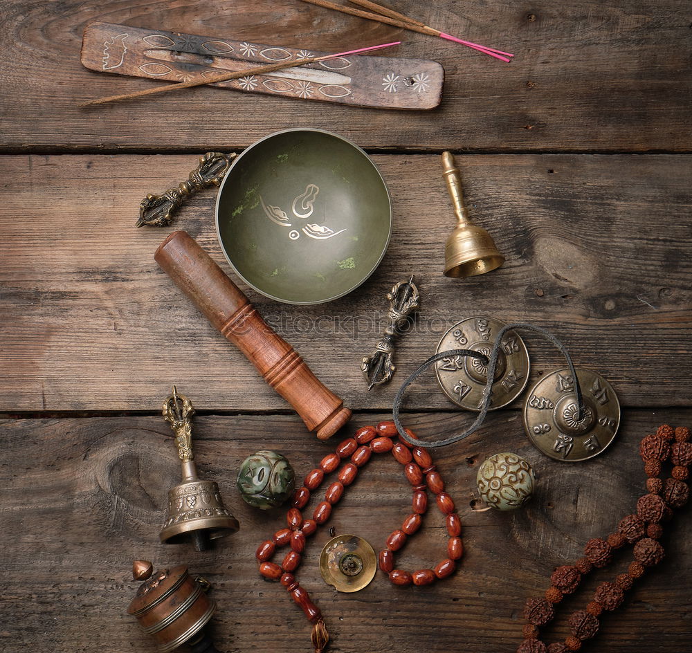 Image, Stock Photo Tibetan religious musical objects