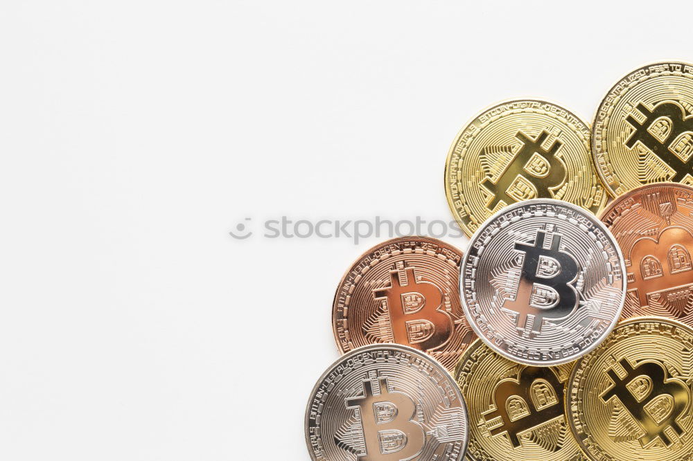 Similar – Image, Stock Photo bitcoin on the blue background copy space