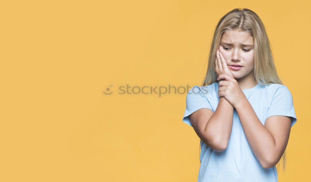 Similar – Image, Stock Photo Blonde woman with yellow woollen sweater