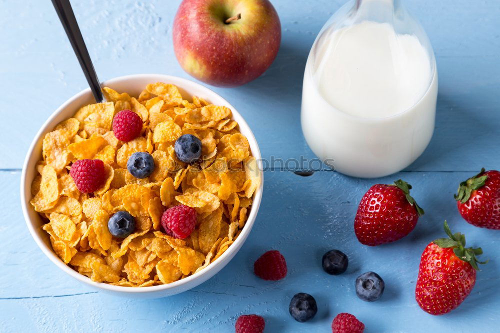 Similar – Image, Stock Photo Cornflakes in a bowl Fruit