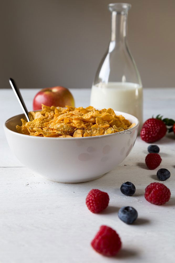 Image, Stock Photo Cornflakes in a bowl Fruit