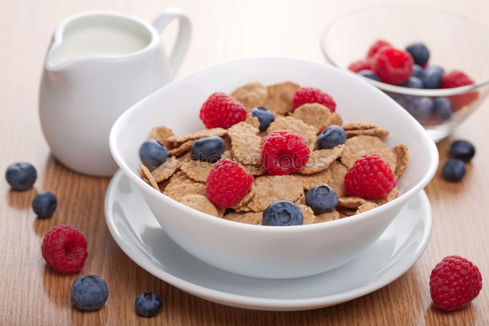 Similar – Image, Stock Photo Cornflakes in a bowl Fruit