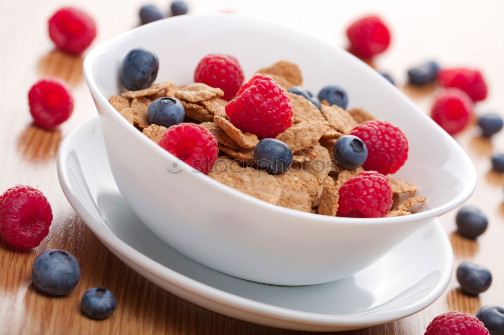 Similar – Chia yogurt with raspberries in a glass cup