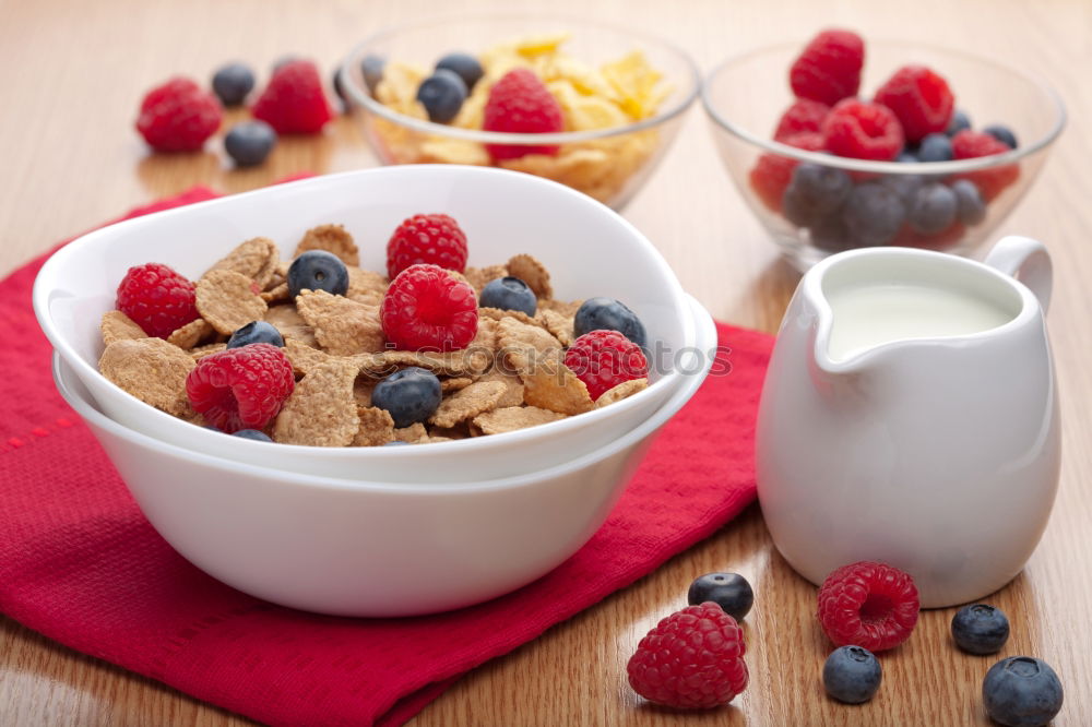 Similar – Image, Stock Photo Cornflakes in a bowl Fruit