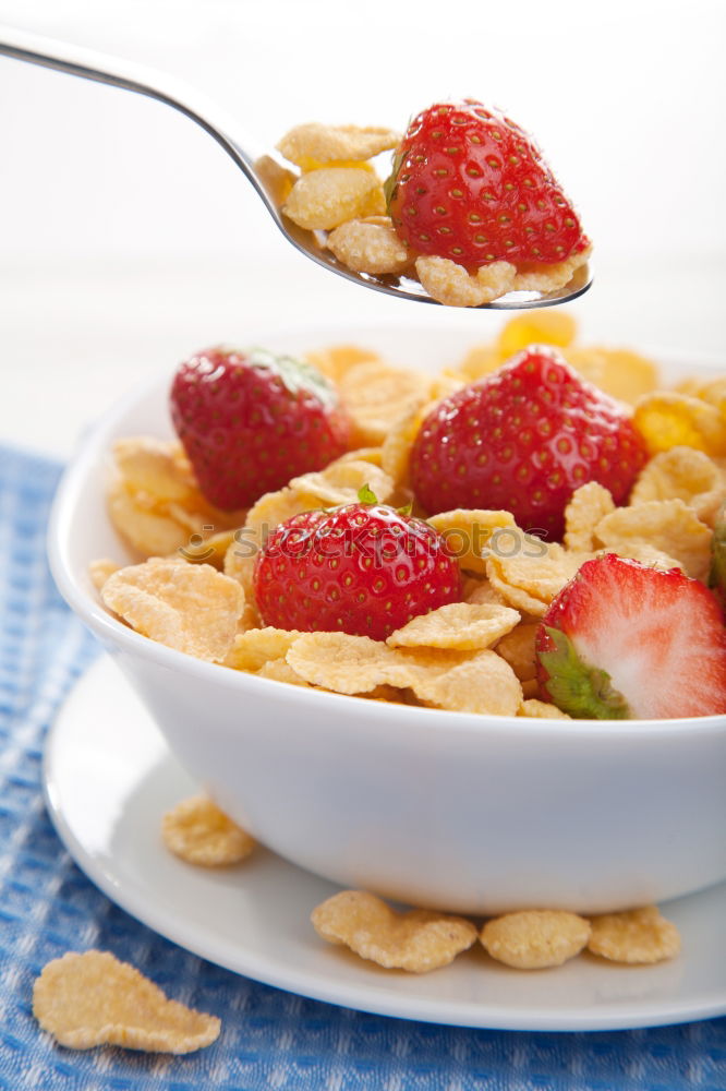 Similar – Image, Stock Photo Cornflakes in a bowl Fruit