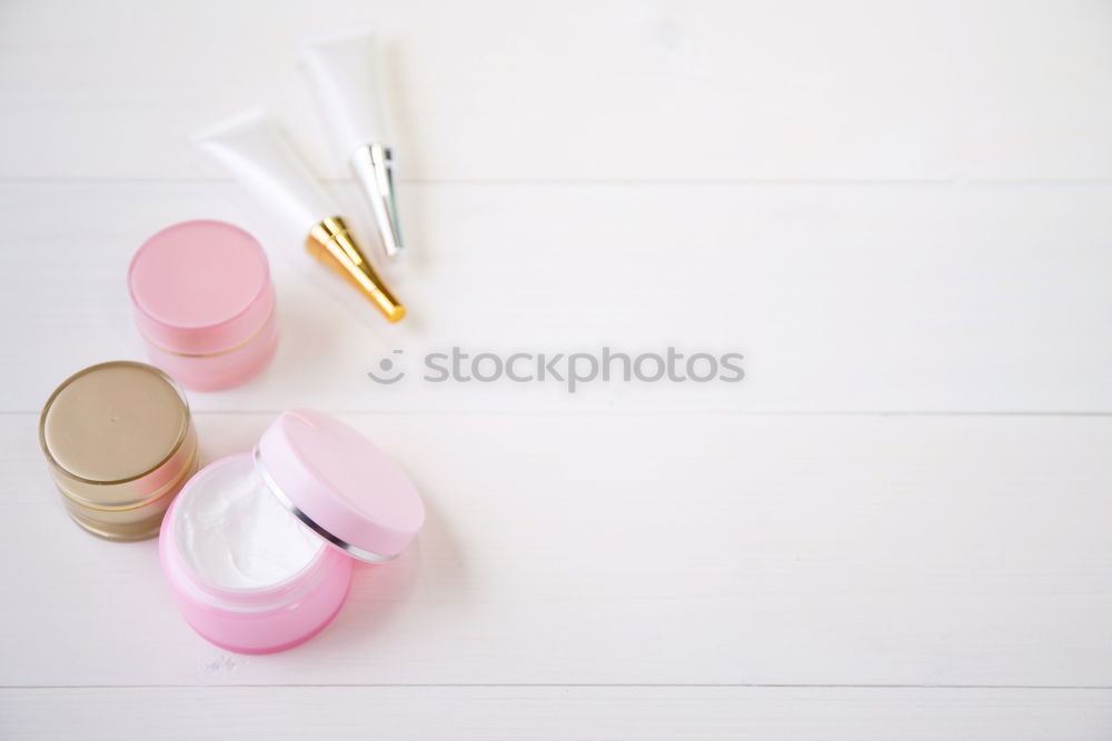 Similar – Image, Stock Photo Modern skin care cosmetics with face mask