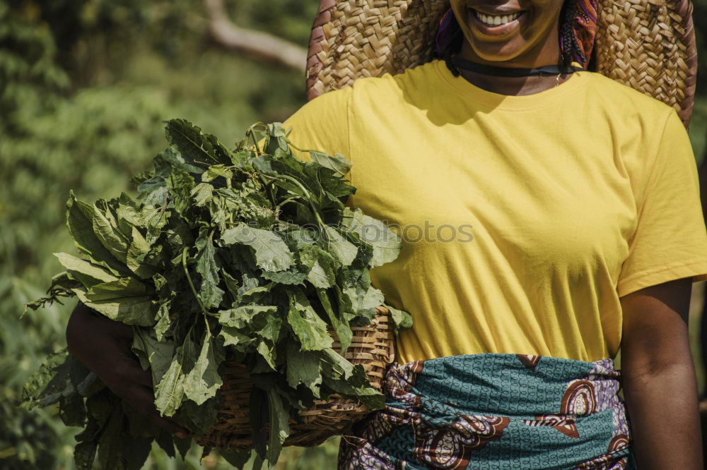 Similar – Young black woman eating a grape in a vineyard