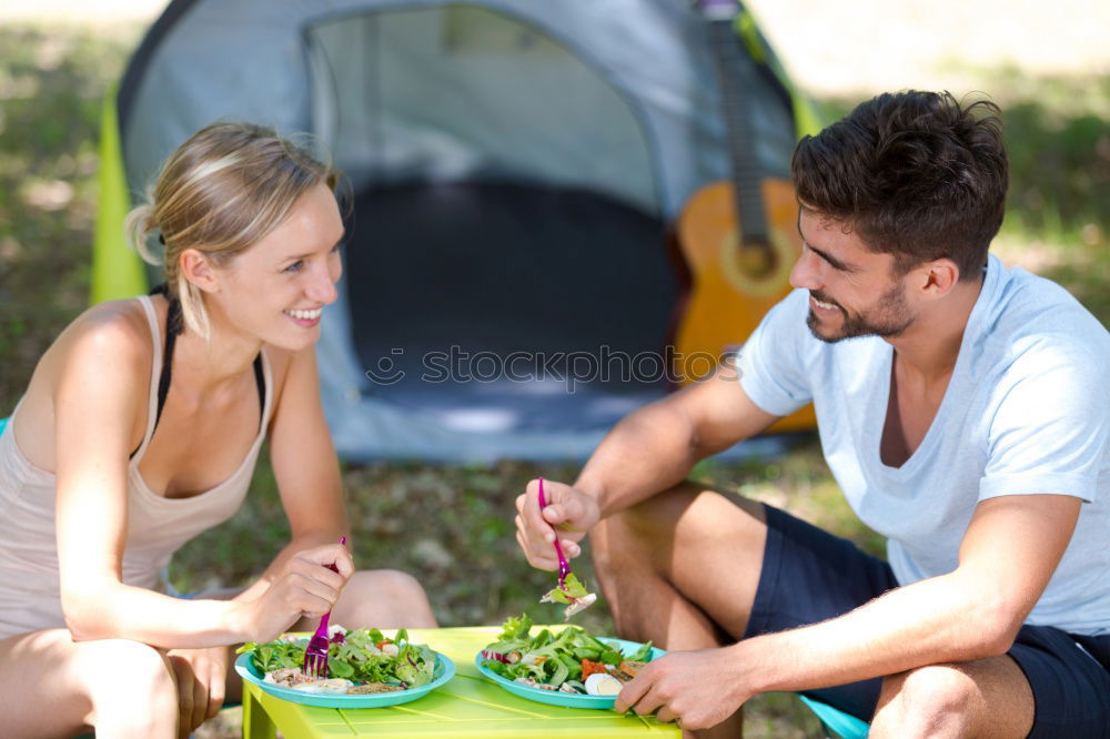 Similar – Image, Stock Photo Spending a vacation on camping