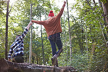 Similar – Image, Stock Photo happy kid girl exploring summer forest