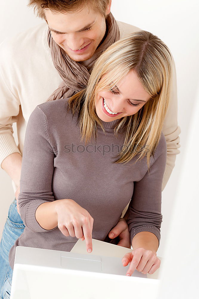 Similar – Image, Stock Photo Mother and son browsing together on laptop