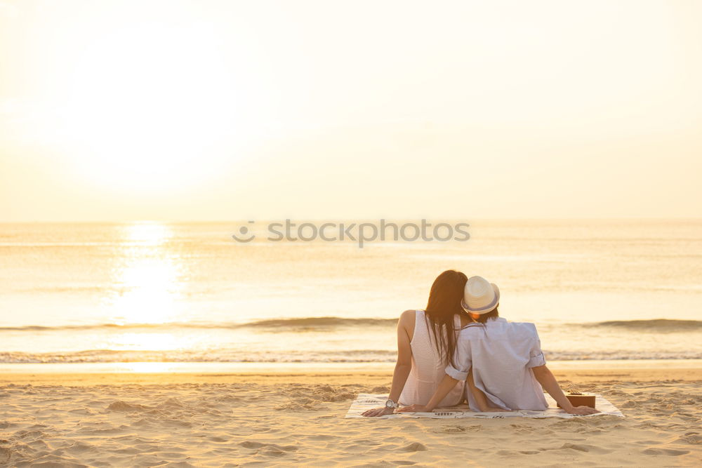 Similar – Father and son playing on the beach at the sunset time. Concept of friendly family.