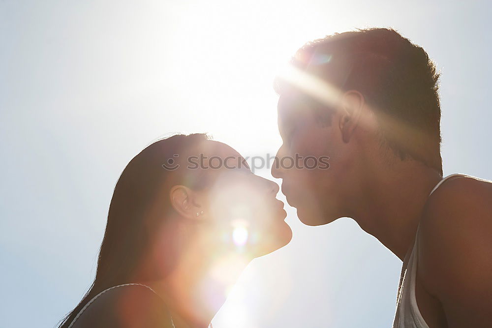 Similar – Image, Stock Photo Interracial couple having fun on the rooftop