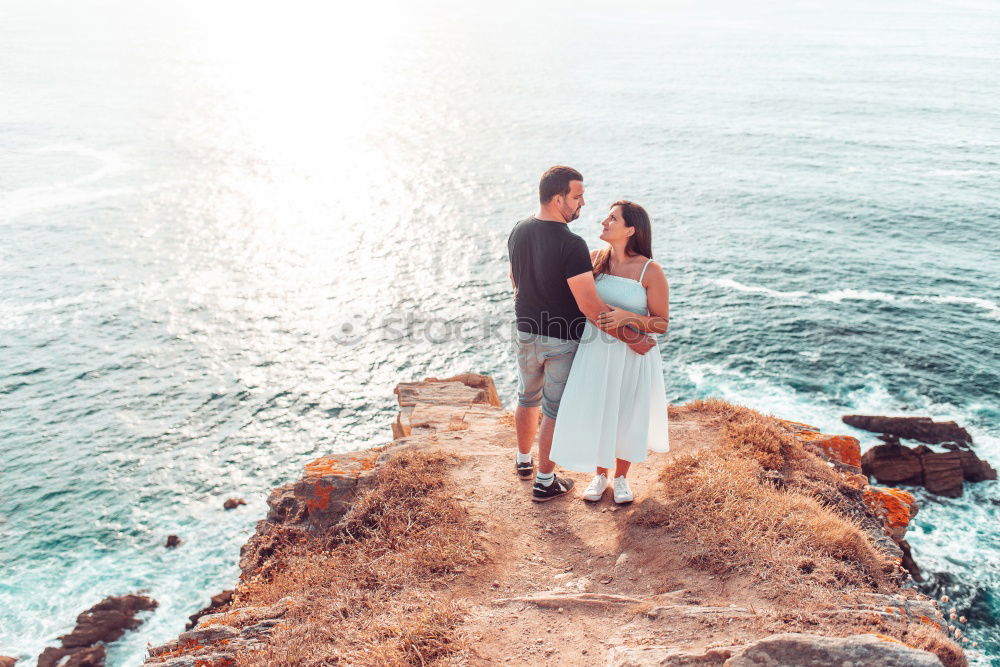 Similar – Image, Stock Photo Cheerful couple posing on nature