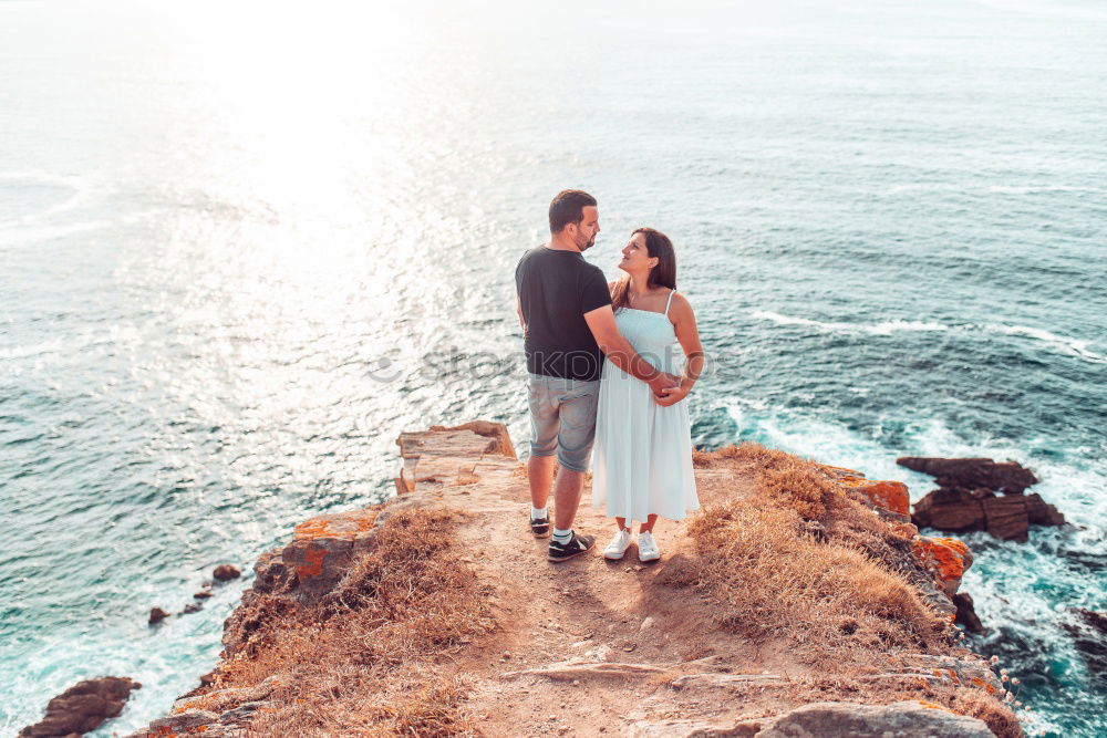 Similar – Image, Stock Photo Cheerful couple posing on nature