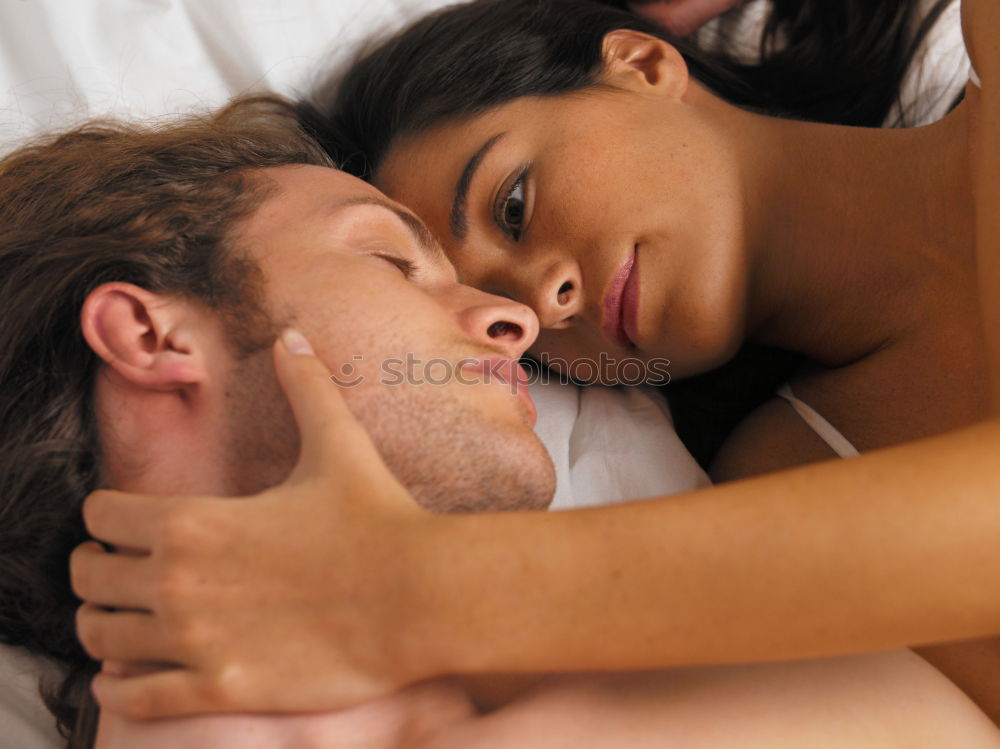 Similar – Image, Stock Photo Smiling woman holding boyfriend’s head